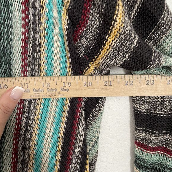 Billabong Womens Striped Open Front Duster Cardigan Size large Boho Beach Fringe - Picture 6 of 6